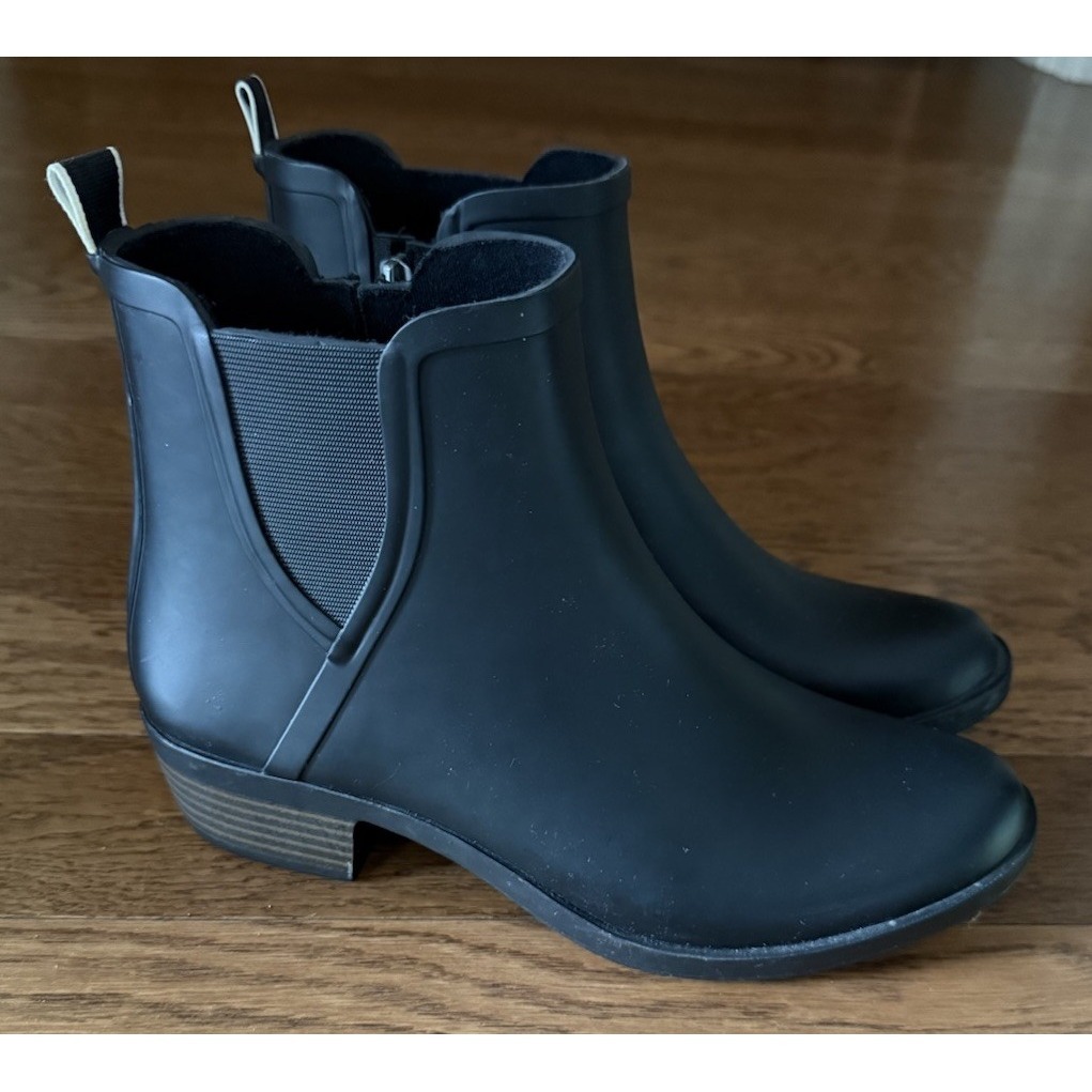 Lucky Brand Womens Basel H2o Rain Ankle Rubber Boots Black Size 8 Excellent